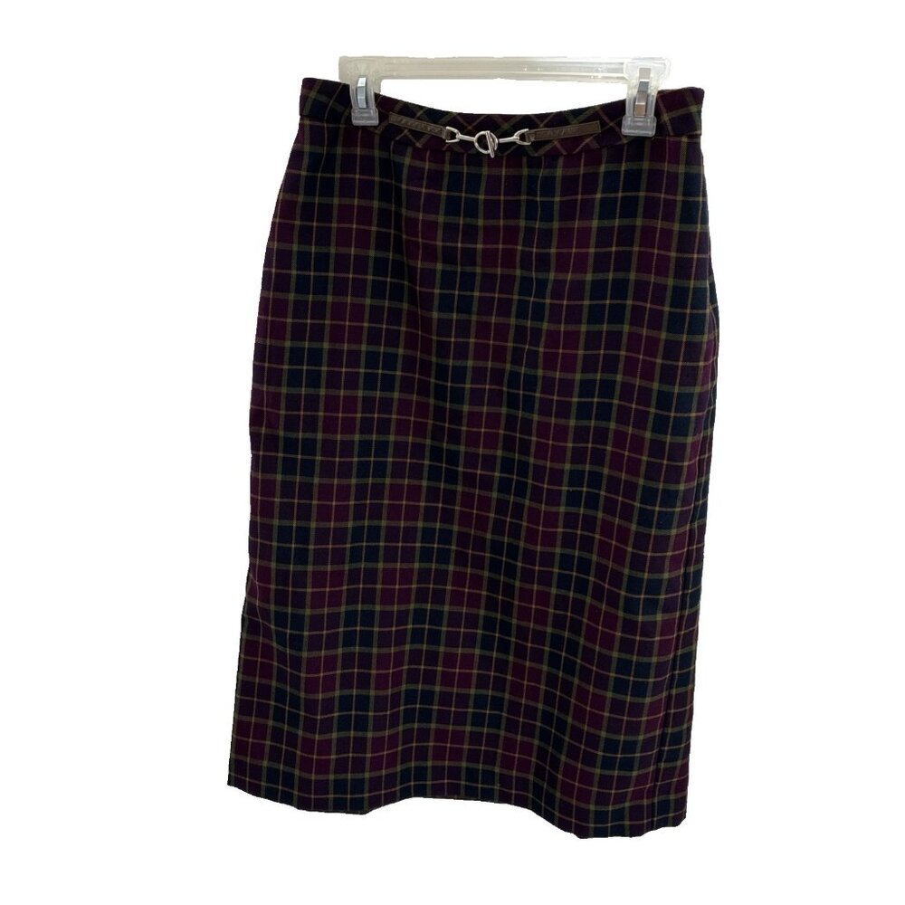 Sag Harbor Womens Size 10 Plaid Pencil Skirt Midi Career Office Wear